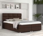 Luxusní postel SPRING BOX 140x200 s dřevěným zdvižným roštem HNĚDÁ